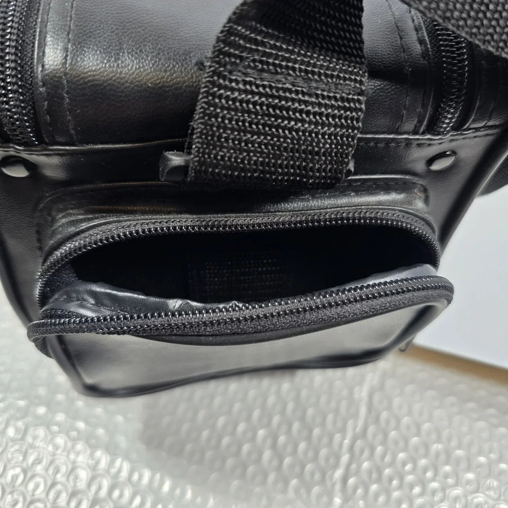 Vintage Rayovac Direct Power Plus Black Leather Electronics Bag W/Strap Padded